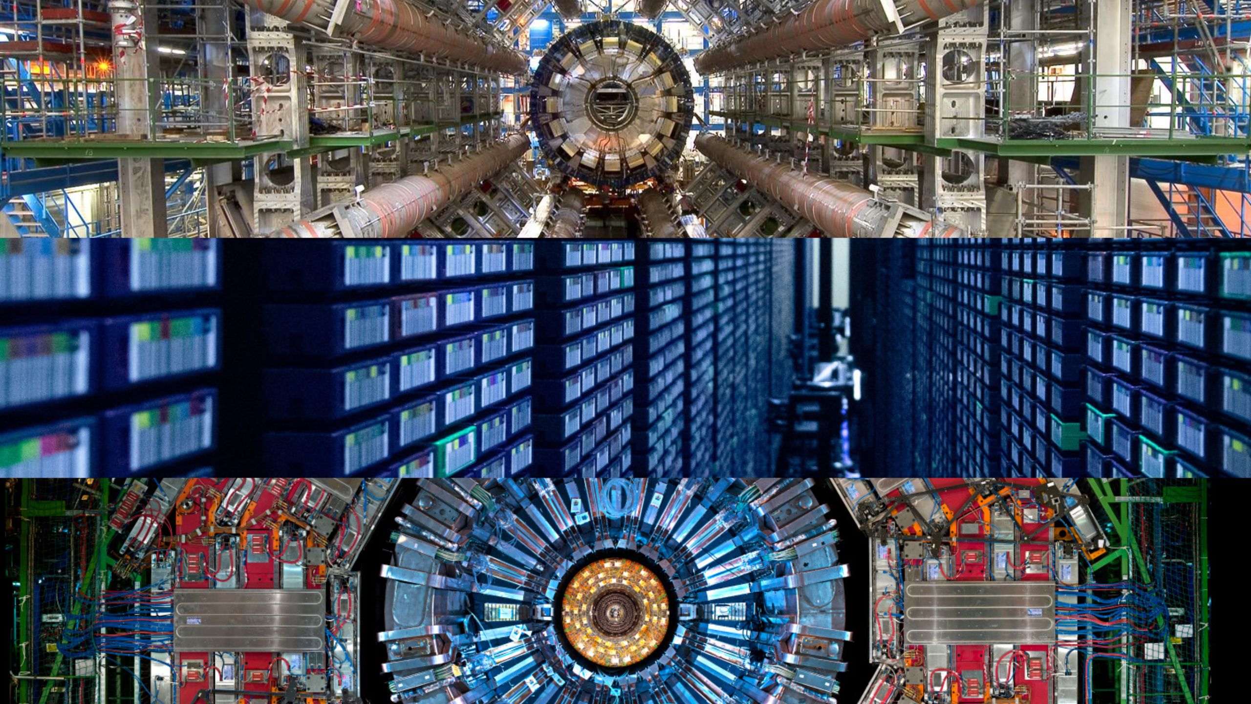 From top to bottom: ATLAS, CERN Data Centre and CMS