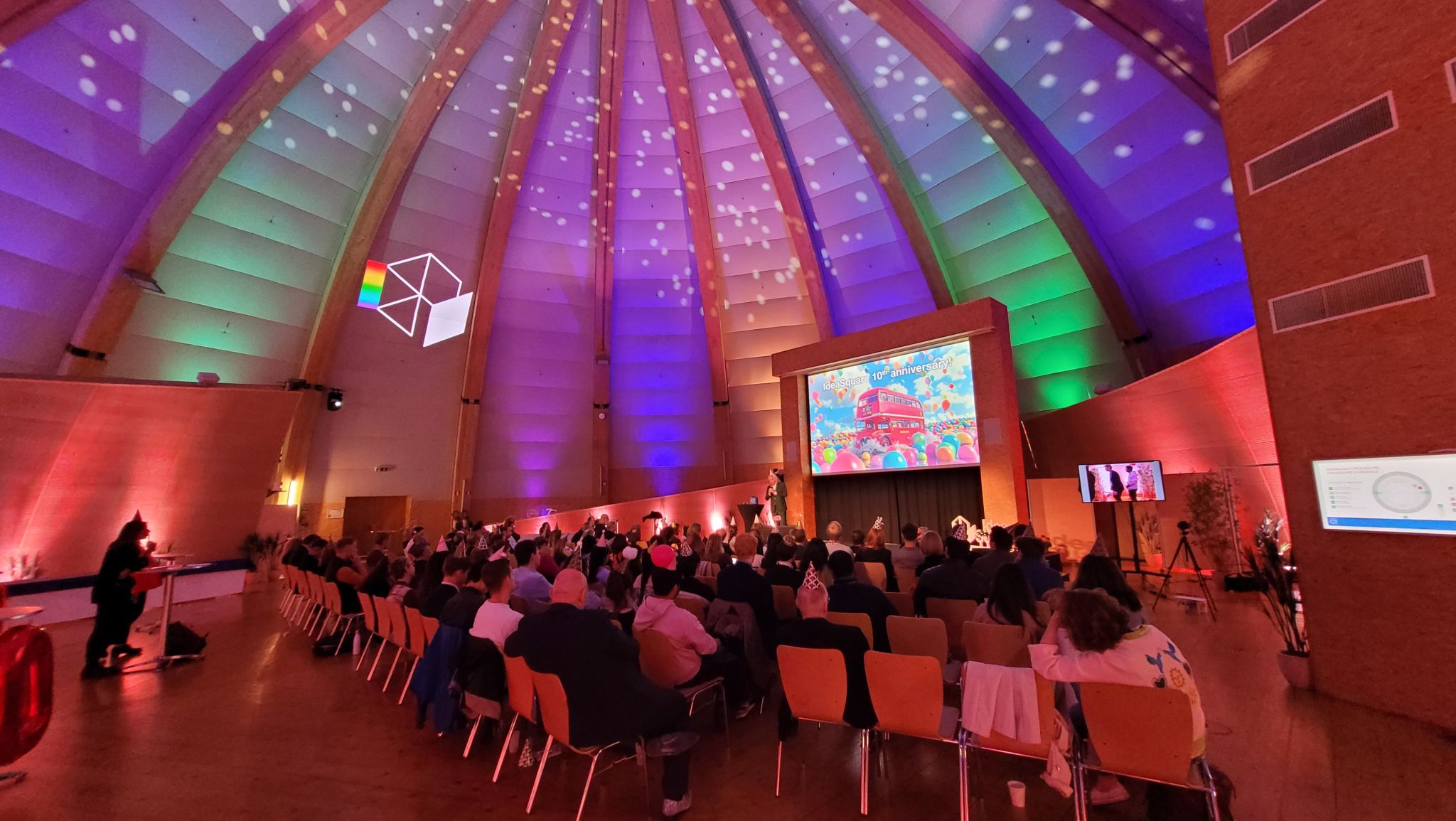 The celebration, held at the CERN Globe of Science and Innovation, included a series of engaging talks about the past and future of IdeaSquare. (Image: Daniel Dobos)