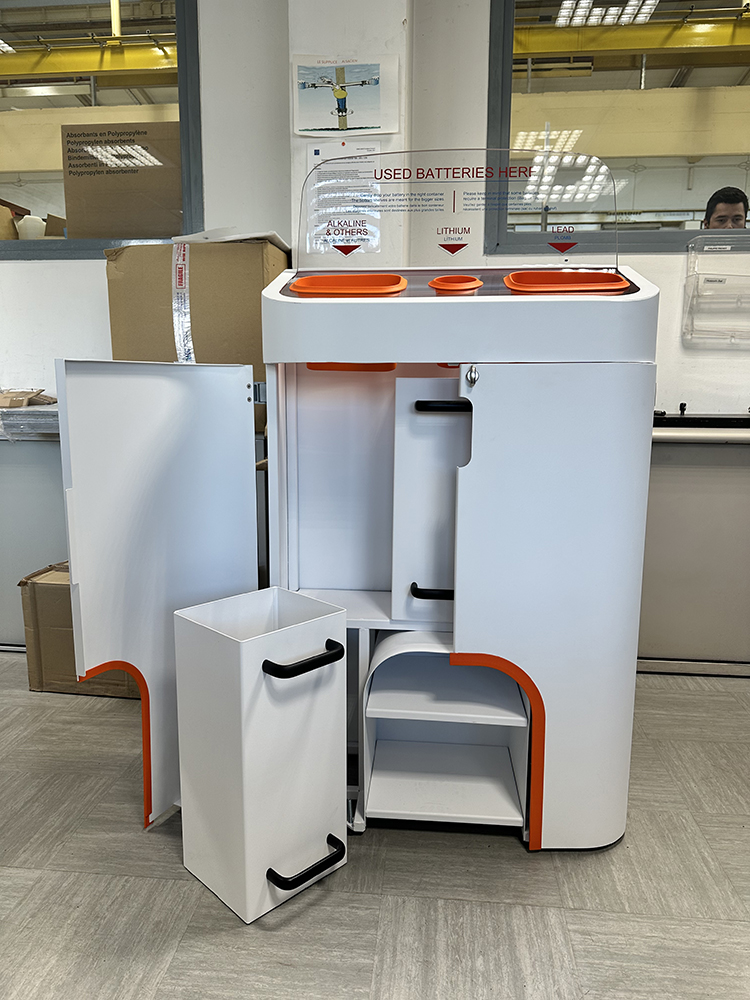 Re-designed battery recollection container for CERN: product validation